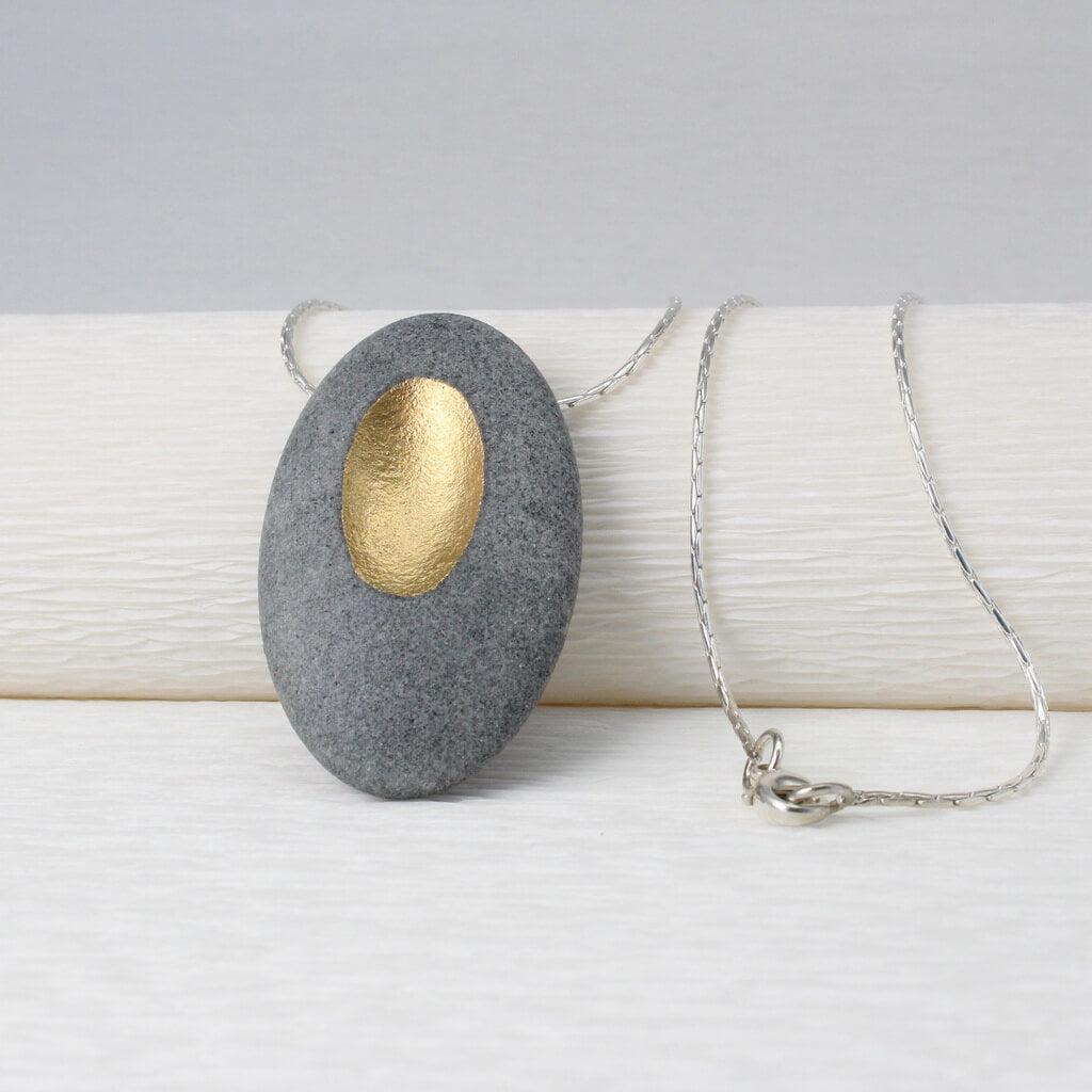 JDF12 Hepworth Pebble Pendant by John and Dawn Field, available at Padstow Gallery, Cornwall