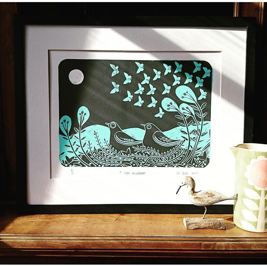 A New Direction (grey) by Liz Toole, screenprint