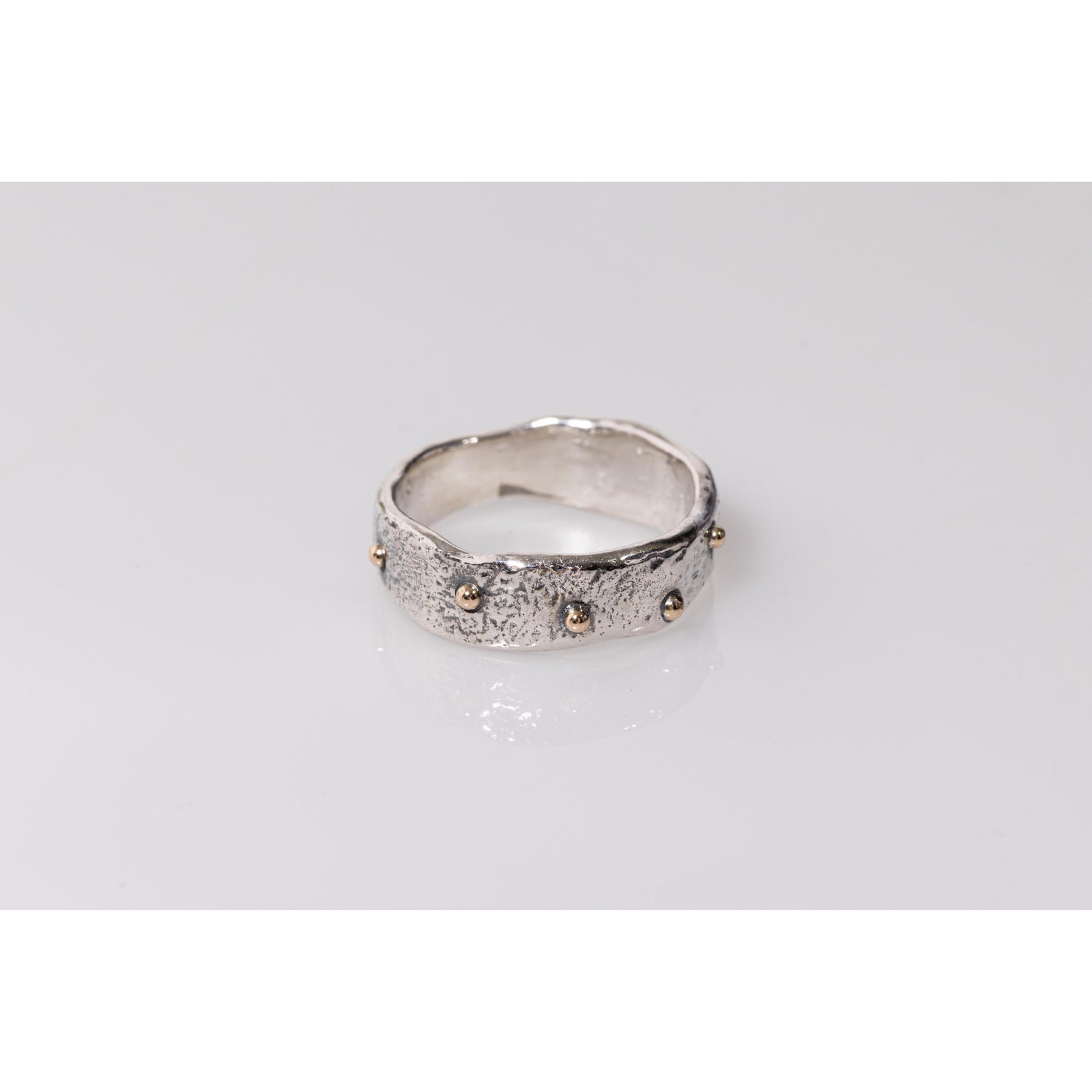 'SA R15 Organic Silver Ring' by Sandra Austin jewellery, available at Padstow Gallery, Cornwall