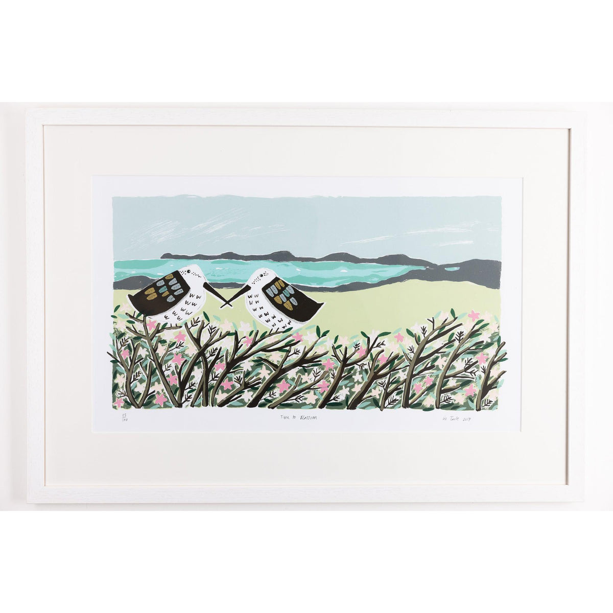 &#39;Time to Blossom&#39; framed, limited edition print by Liz Toole at Padstow Gallery, Cornwall.