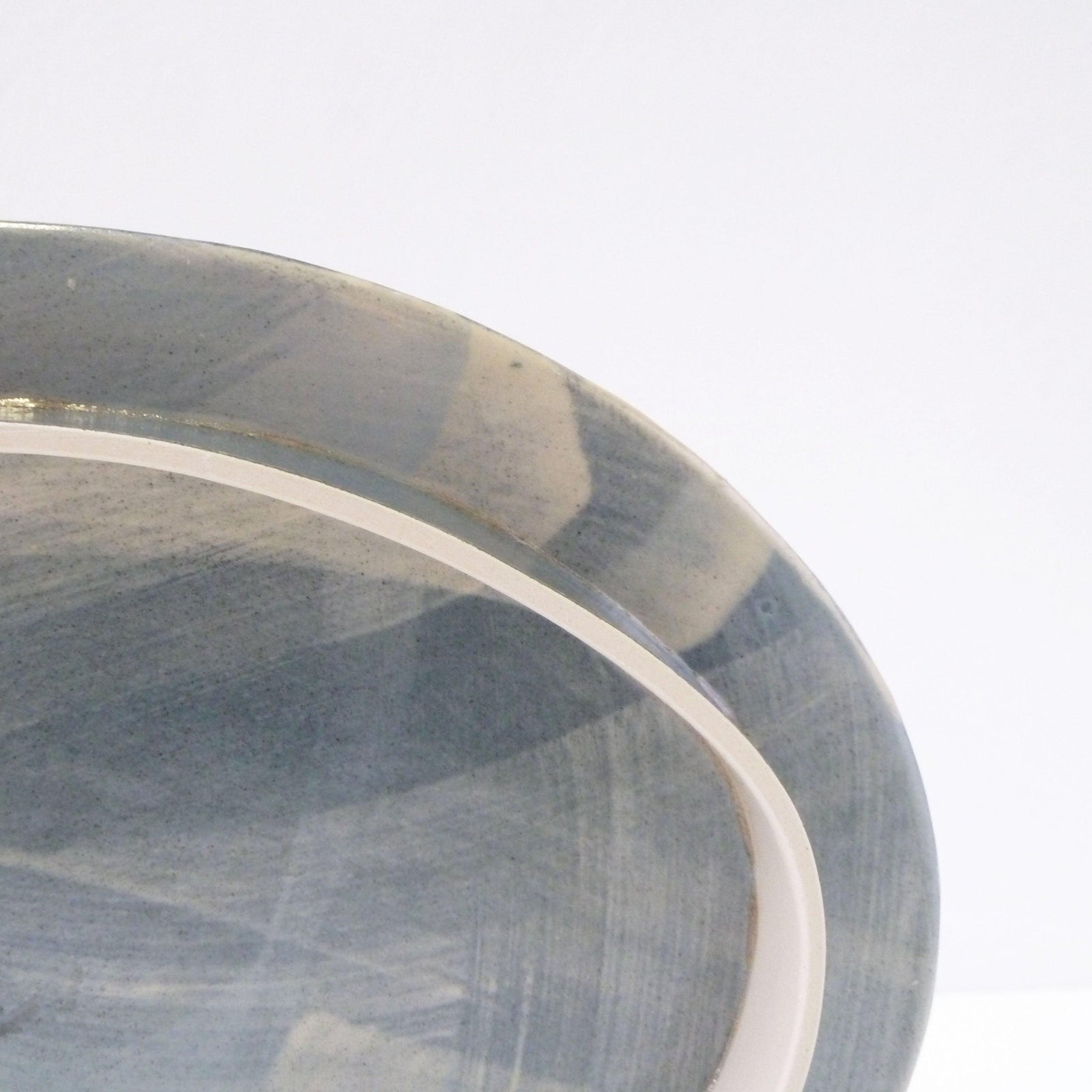 Short Oval Vessel (Sh.032) | Blue | handbuilt ceramic created by Emily-Kriste Wilcox, available from Padstow Gallery, Cornwall