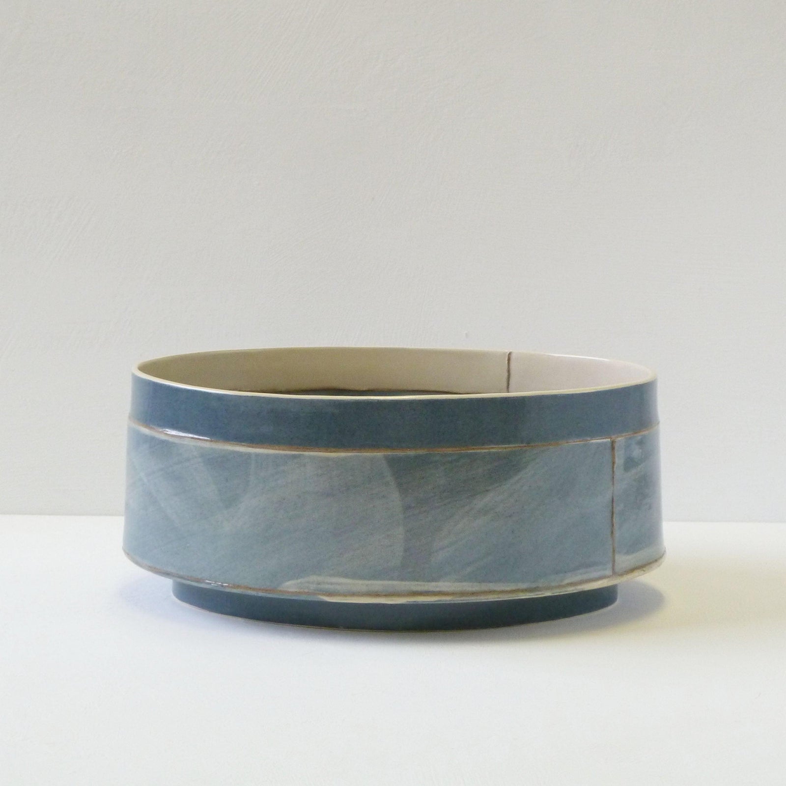 Short Oval Vessel (Sh.032) | Blue | handbuilt ceramic created by Emily-Kriste Wilcox, available from Padstow Gallery, Cornwall