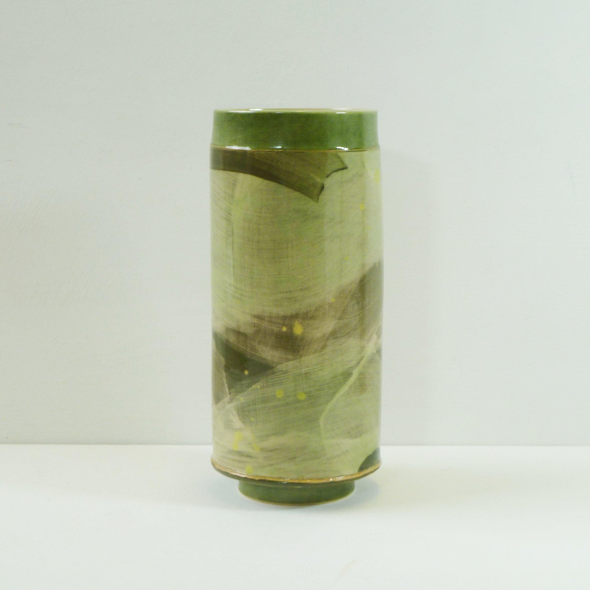 Mid Vessel (MV65) | Green | handbuilt ceramic created by Emily-Kriste Wilcox, available from Padstow Gallery, Cornwall