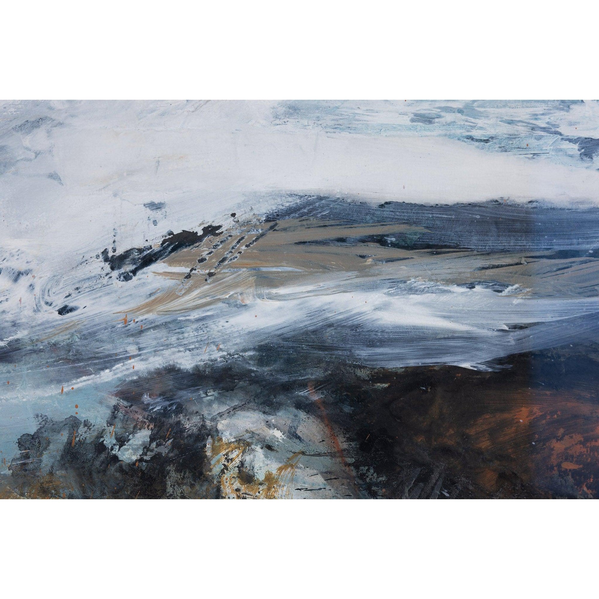 'Onrushing Tide' mixed media original by Jo Ellis, available at Padstow Gallery, Cornwall