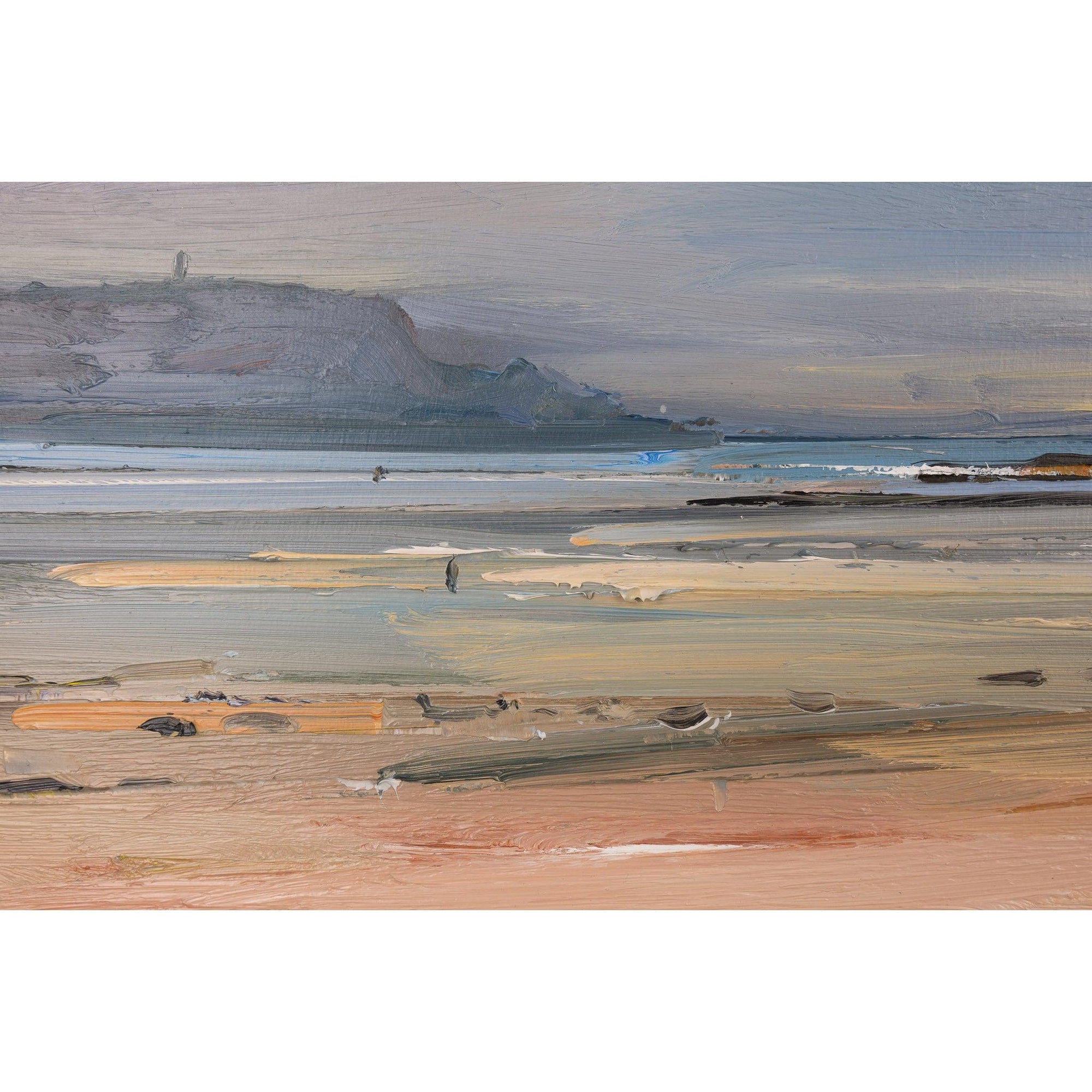 'Evening Light, Daymer Bay' oil on board by David Atkins, fine art, available at Padstow Gallery, Cornwall