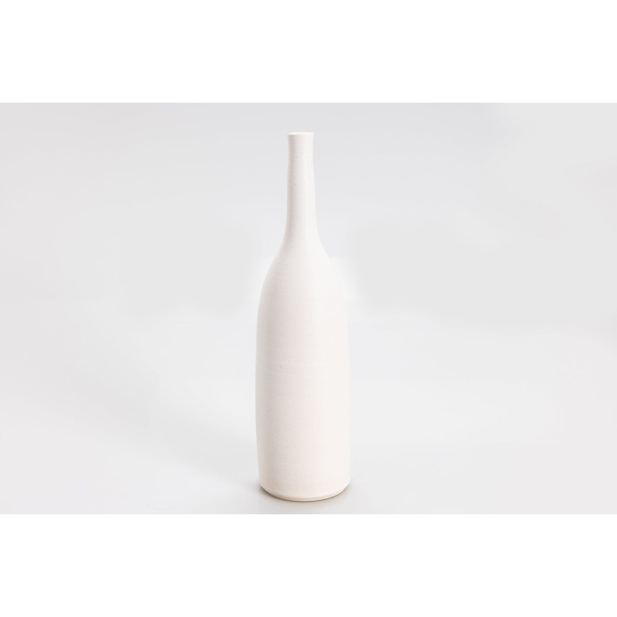 &#39;LB145 Chalk White Bottle&#39; by Lucy Burley ceramics, available at Padstow Gallery, Cornwall