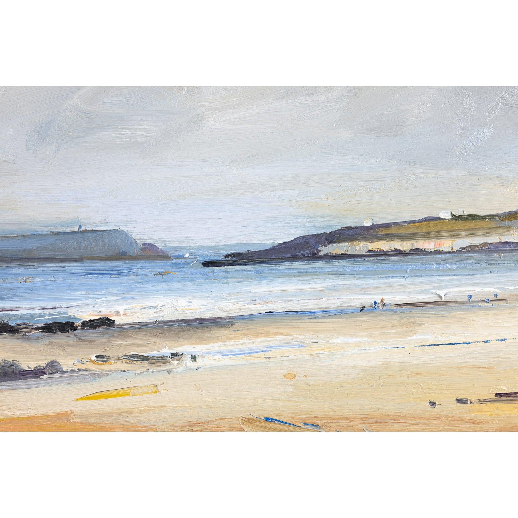 ‘Early Autumn on Daymer Bay' oil on board original by David Atkins, available at Padstow Gallery, Cornwall