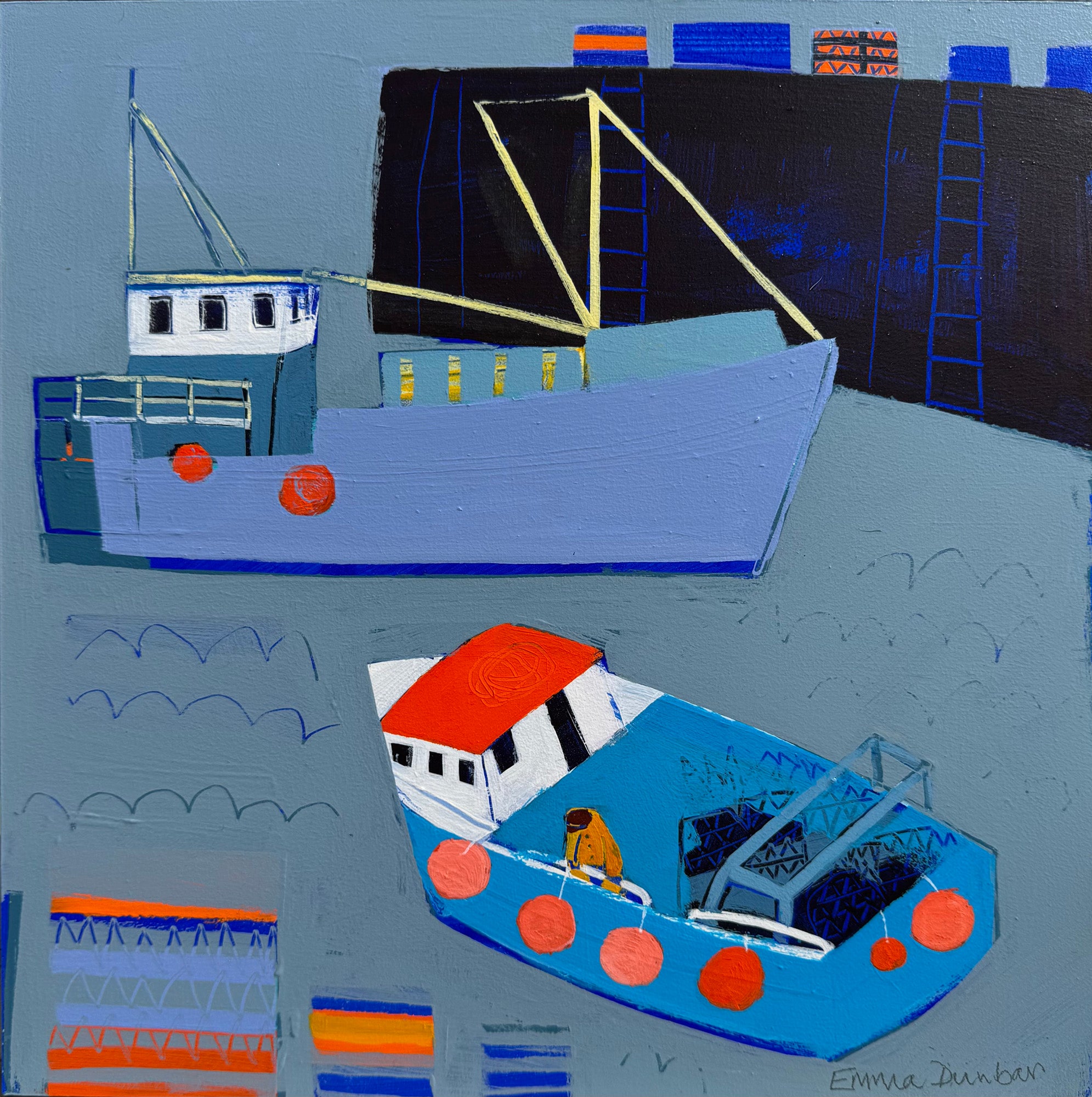 Going Fishing by Emma Dunbar available at Padstow Gallery Cornwall