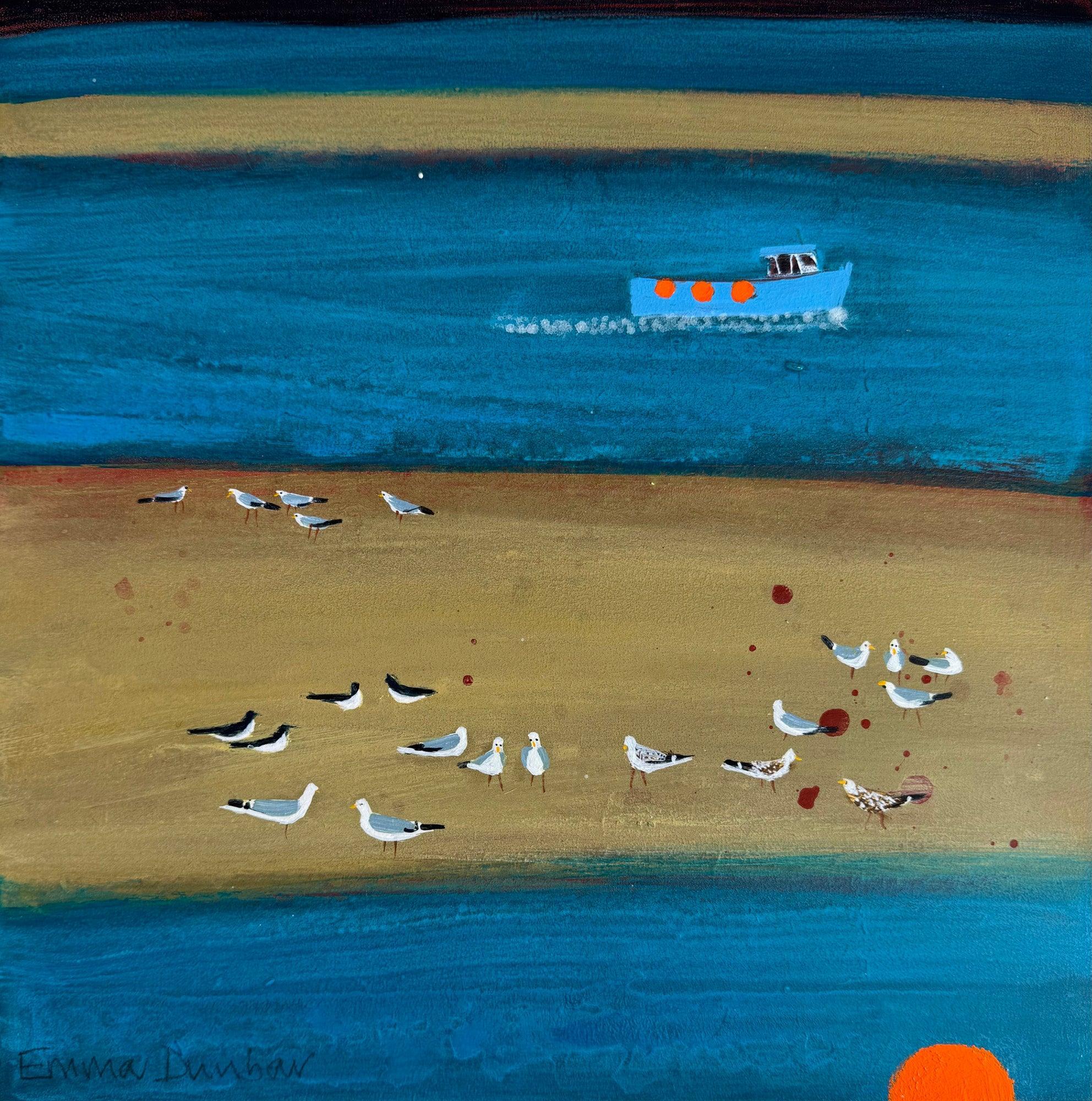 Sand Bar Orange Buoy by Emma Dunbar available at Padstow Gallery Cornwall