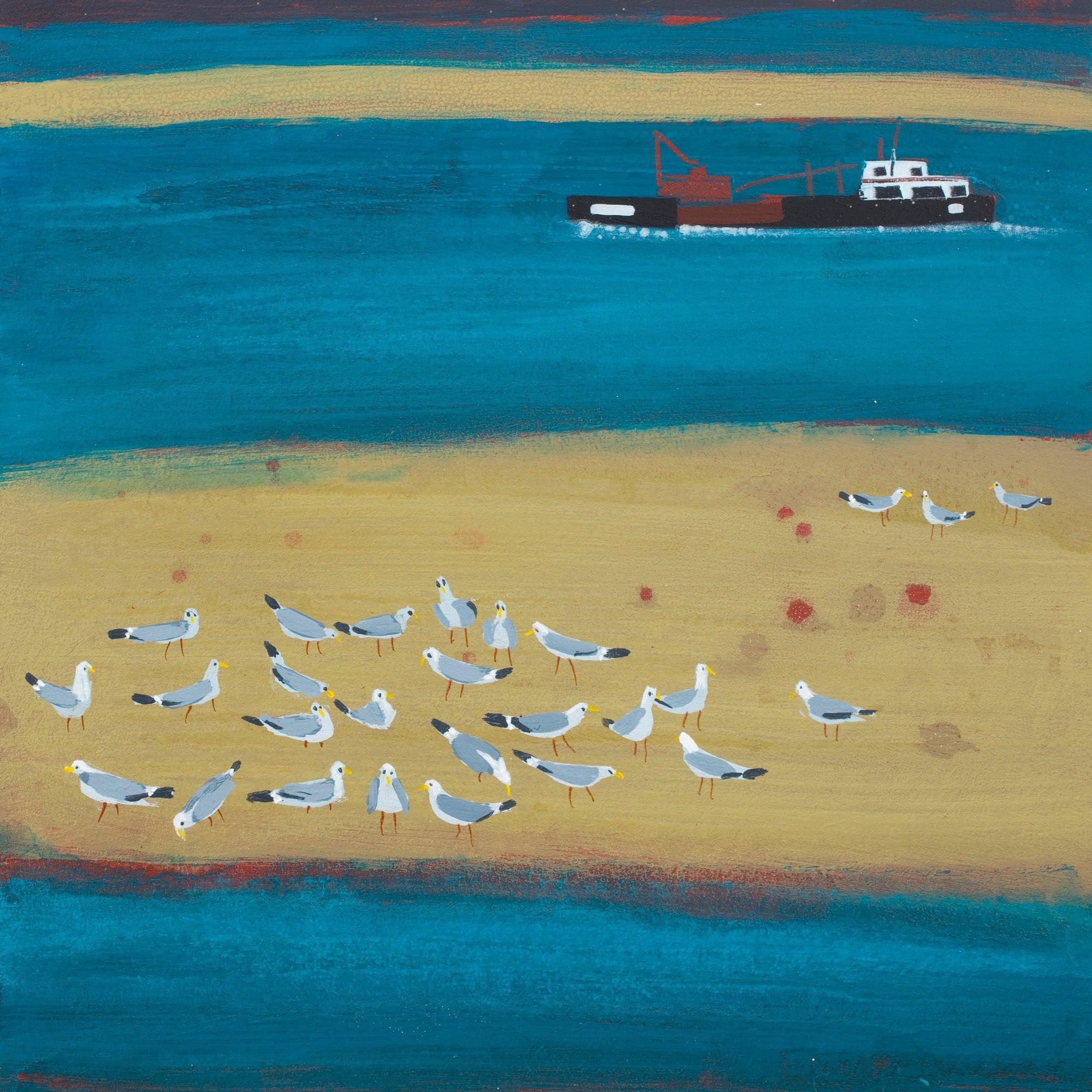 Sand Bar Dredger by Emma Dunbar available at Padstow Gallery Cornwall