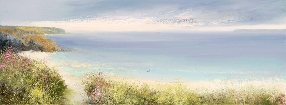 Picnic on the Beach, Daymer Bay oil painting by Amanda Hoskin available at Padstow Gallery, Cornwall