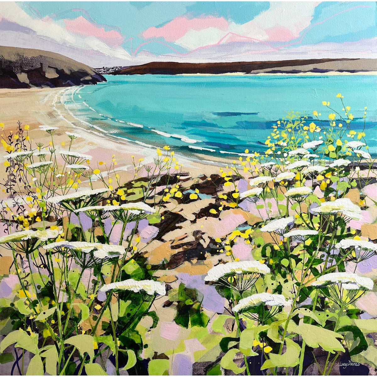 Daymer Bay by Lucy Davies available at Padstow Gallery,Cornwall