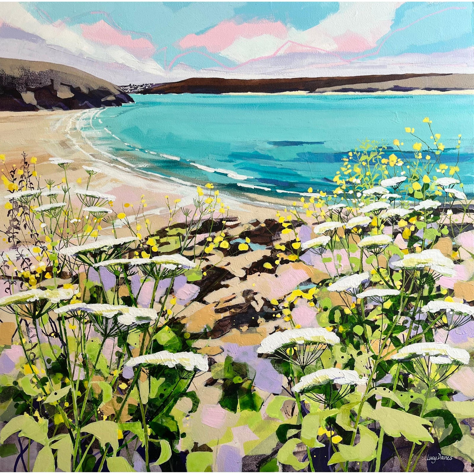 Daymer Bay by Lucy Davies available at Padstow Gallery,Cornwall