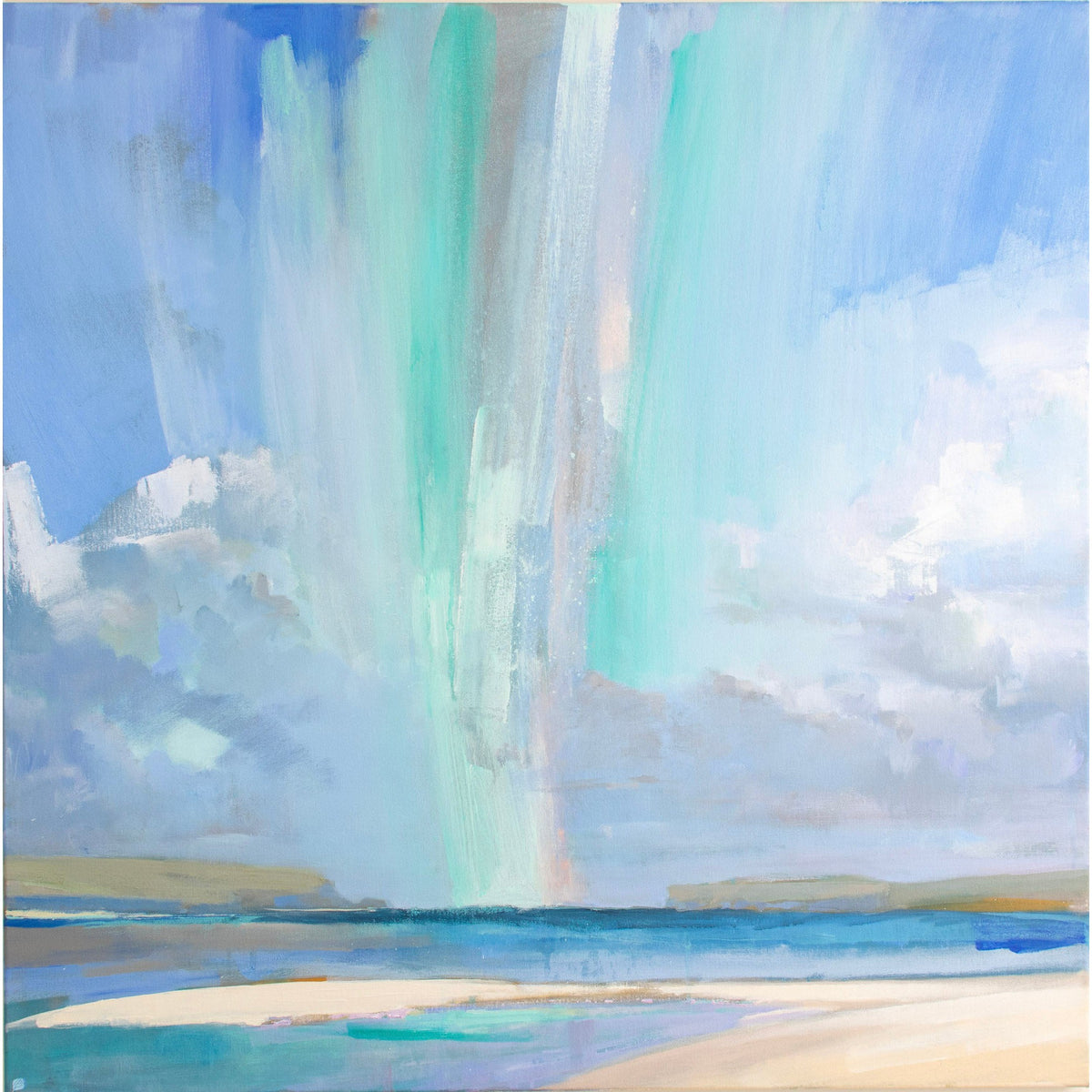 &#39;Rock Aurora&#39; acrylic original by Andrew Jago, available at Padstow Gallery, Cornwall