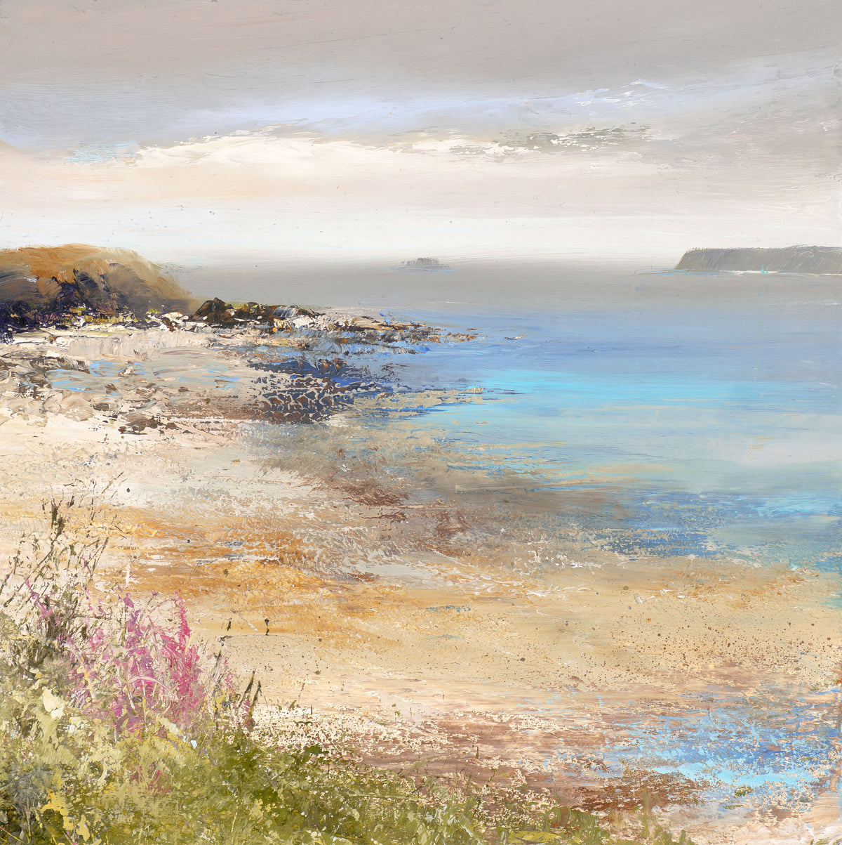 The Beauty of Daymer Bay oil painting by Amanda Hoskin available at Padstow Gallery, Cornwall