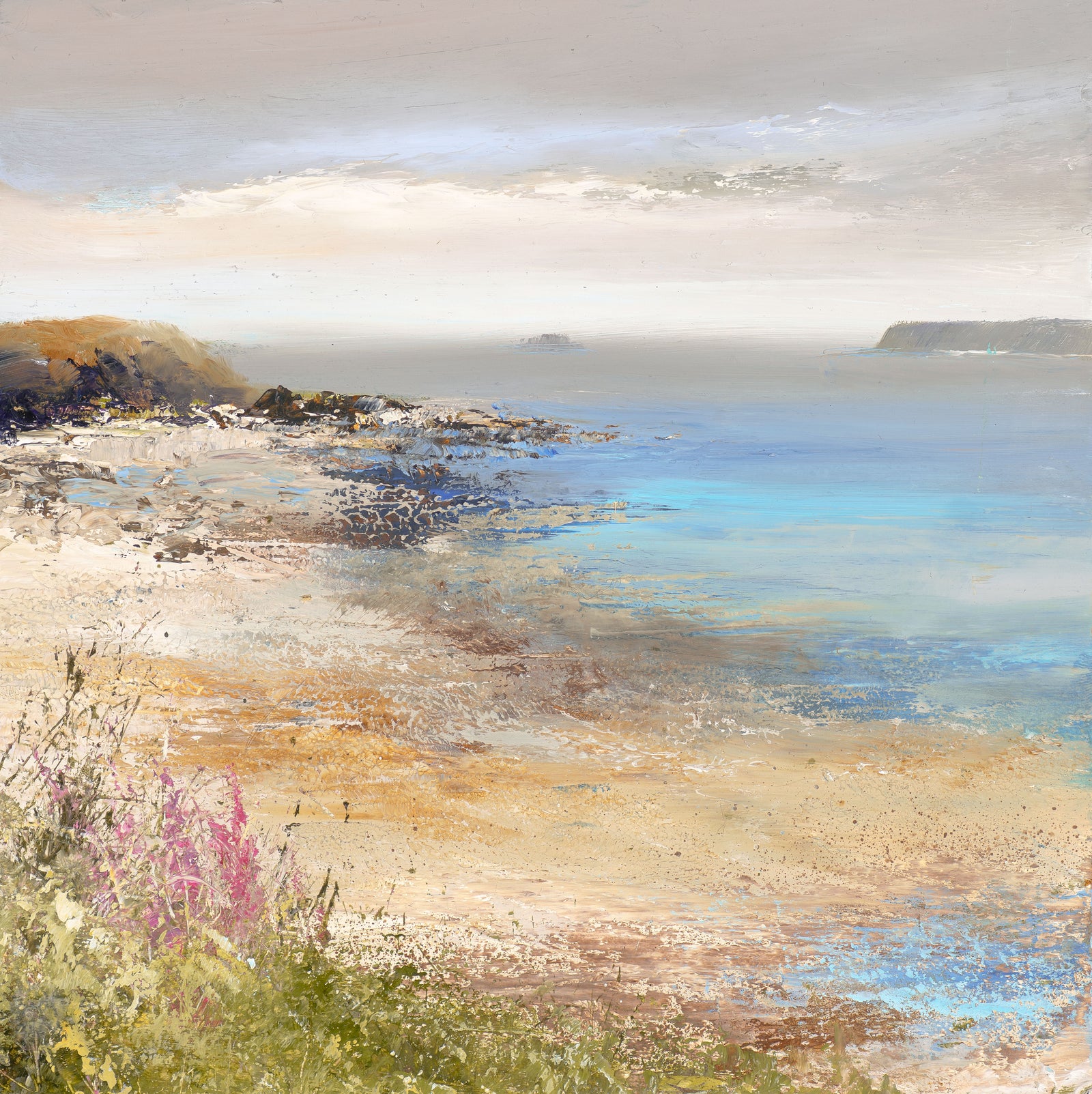 The Beauty of Daymer Bay oil painting by Amanda Hoskin available at Padstow Gallery, Cornwall