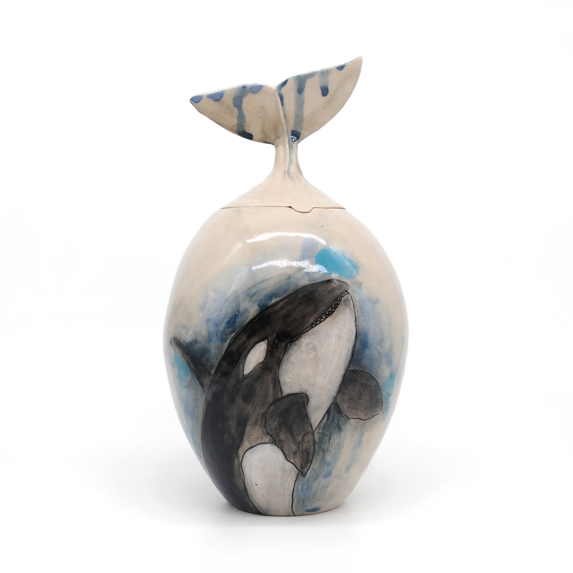 MK26 Mother and Baby Whale by Miae Kim, available at Padstow Gallery, Cornwall