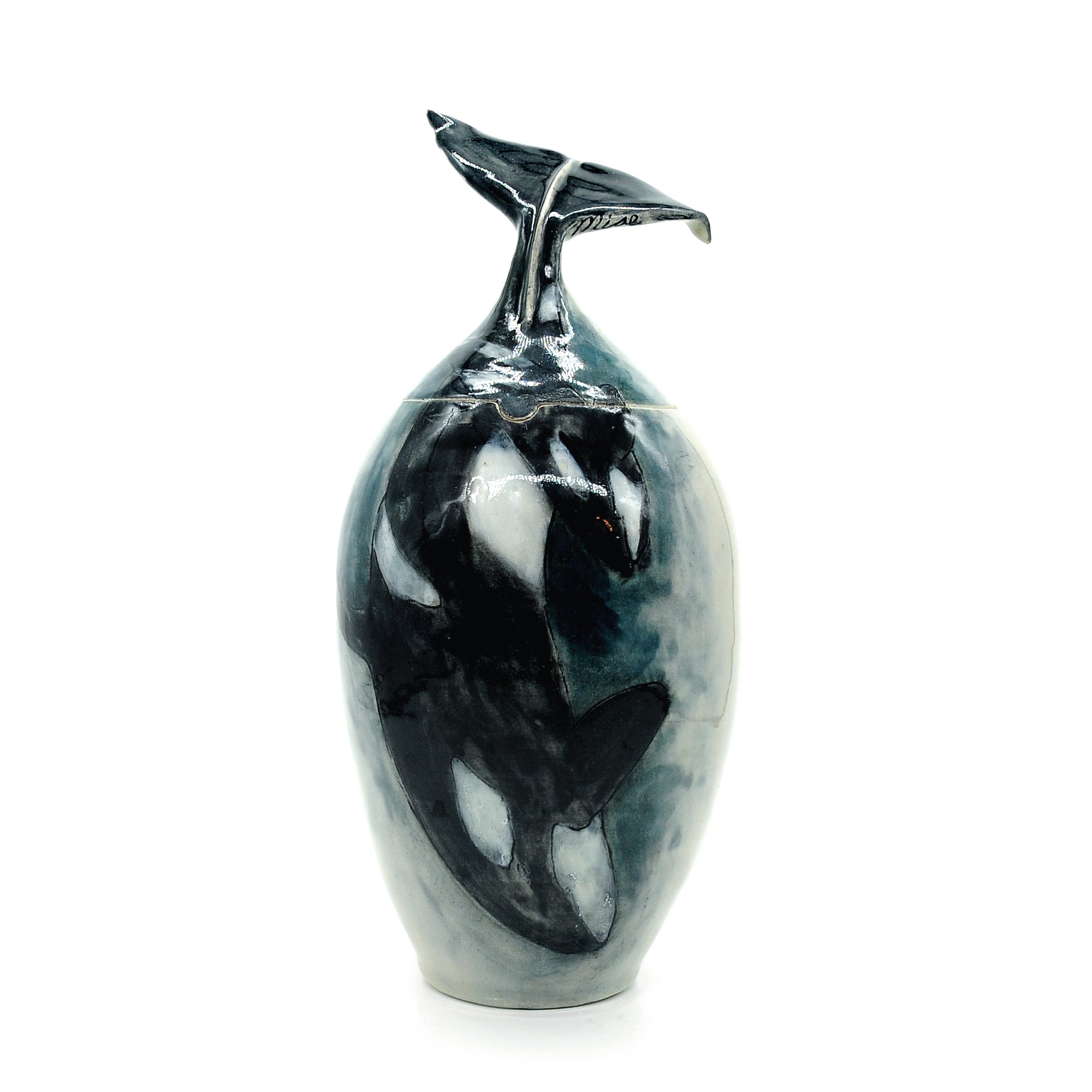 MK27 Mother and Baby Whale by Miae Kim, available at Padstow Gallery, Cornwall