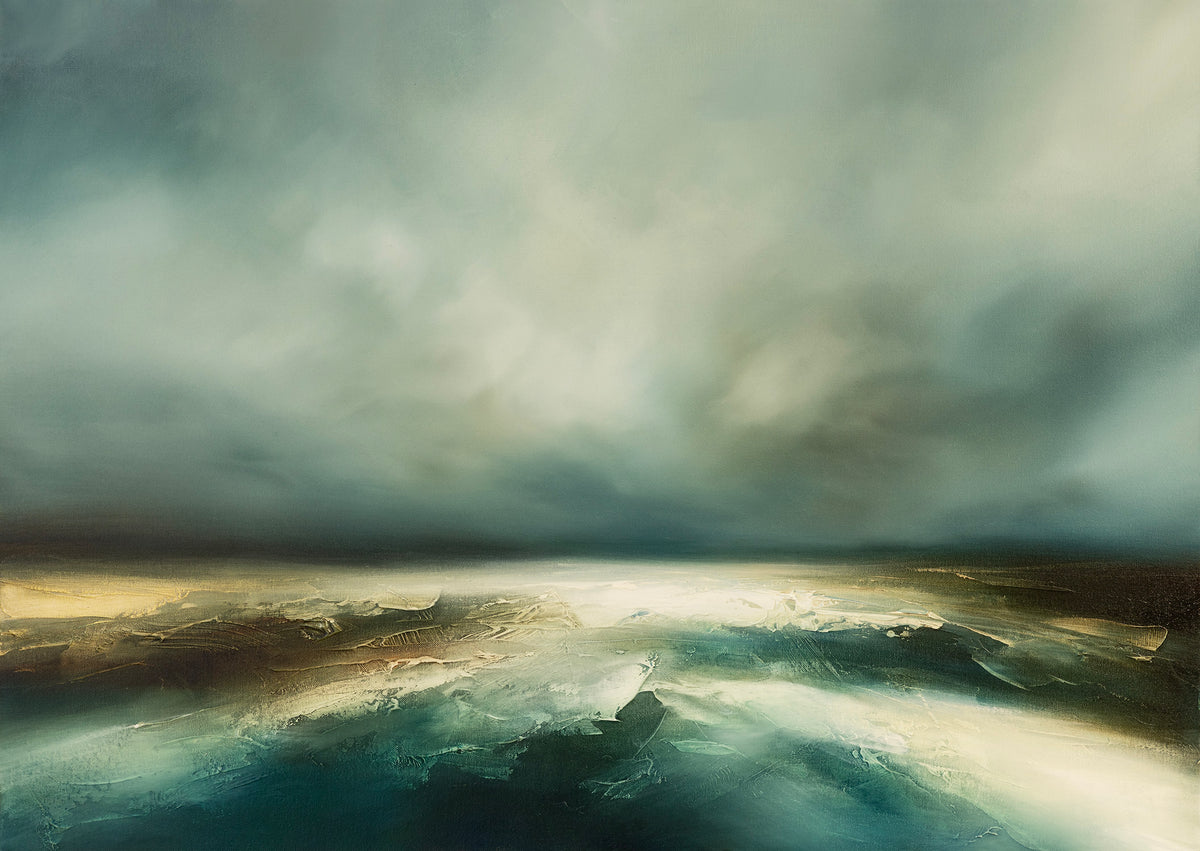 &#39;Rolling Tides&#39; oil on canvas original by Paul Bennett, available at Padstow Gallery, Cornwall