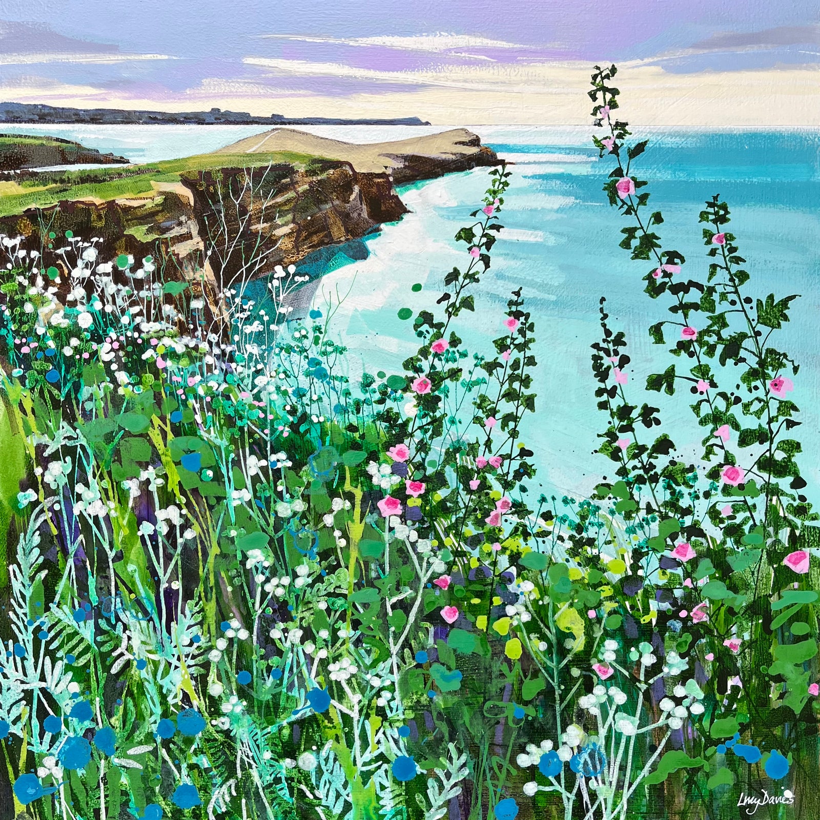 Porth Island. Newquay by Lucy Davies available at Padstow Gallery, Cornwall