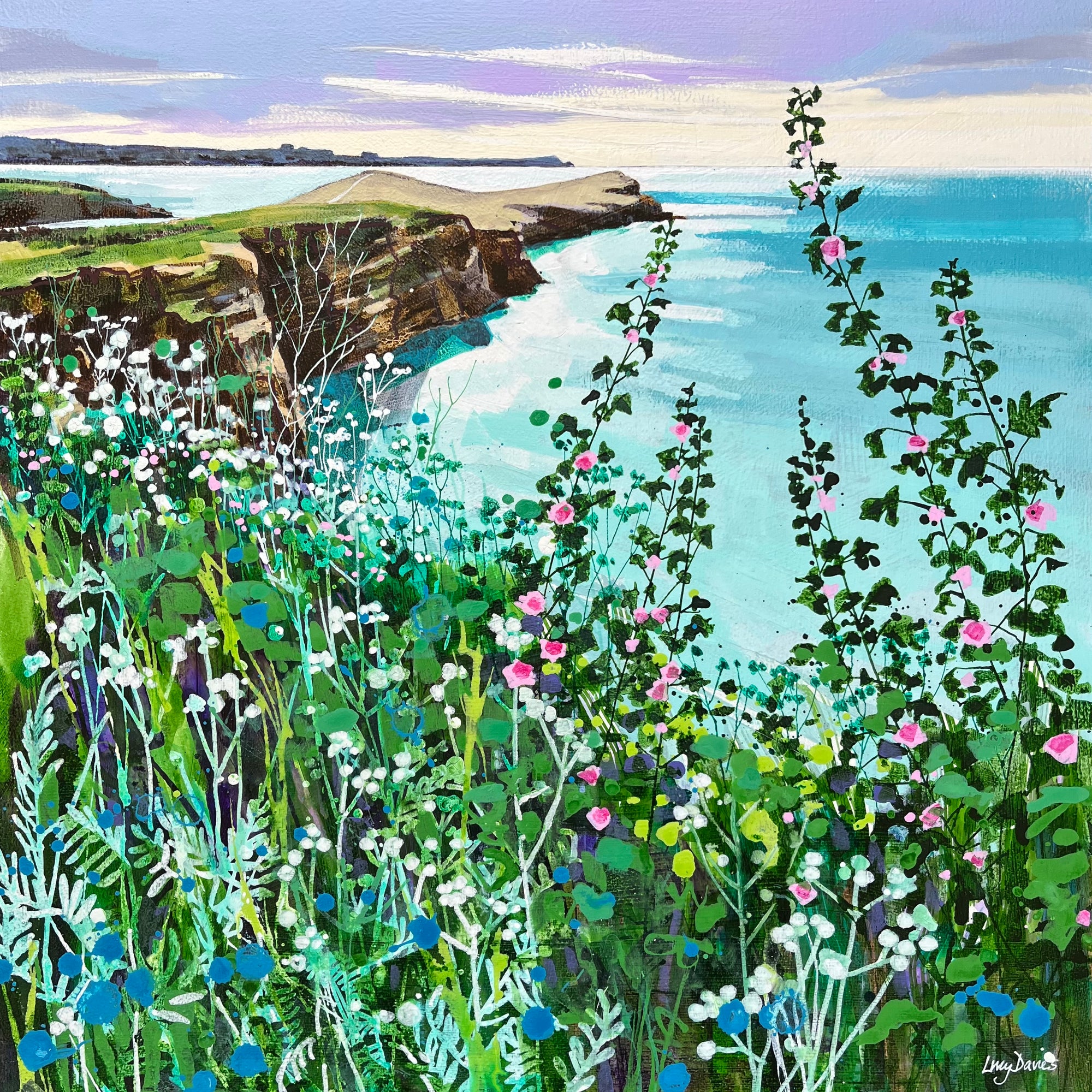 Porth Island. Newquay by Lucy Davies available at Padstow Gallery, Cornwall