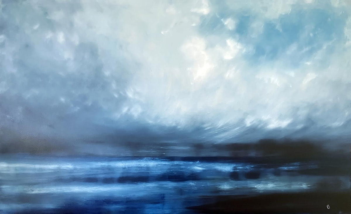 &#39;Gulf Stream Blue&#39; oil on canvas by Ben Lucas, available at Padstow Gallery, Cornwall