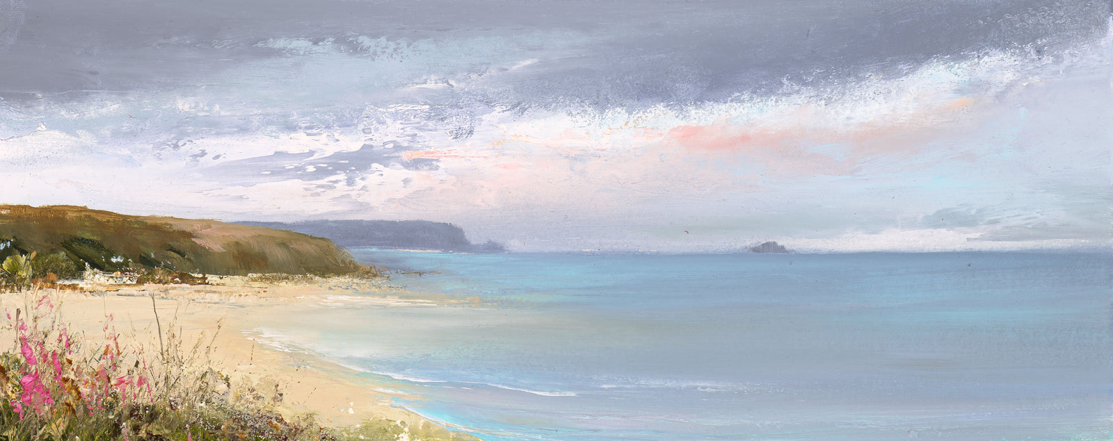 The Beauty of Daymer Bay oil painting by Amanda Hoskin available at Padstow Gallery, Cornwall
