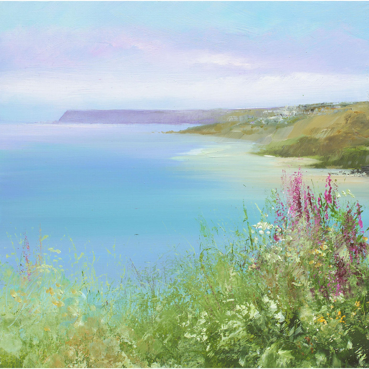 Summer Flowers, Daymer Bay, oil painting by Amanda Hoskin available at Padstow Gallery, Cornwall