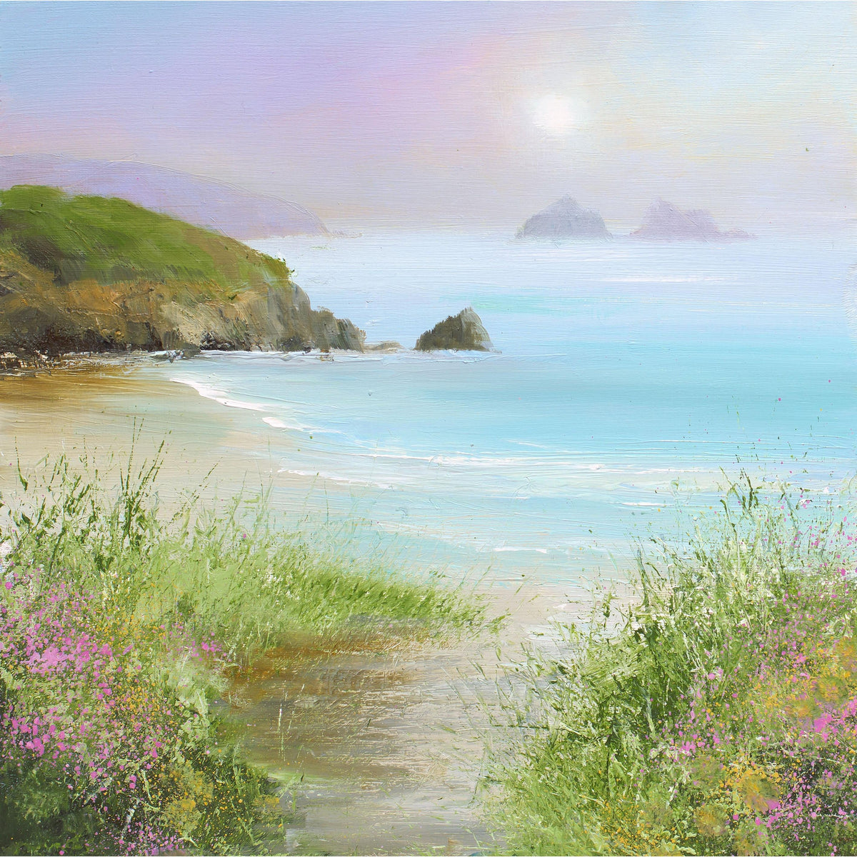 Path Down To The Beach oil painting by Amanda Hoskin available at Padstow Gallery, Cornwall