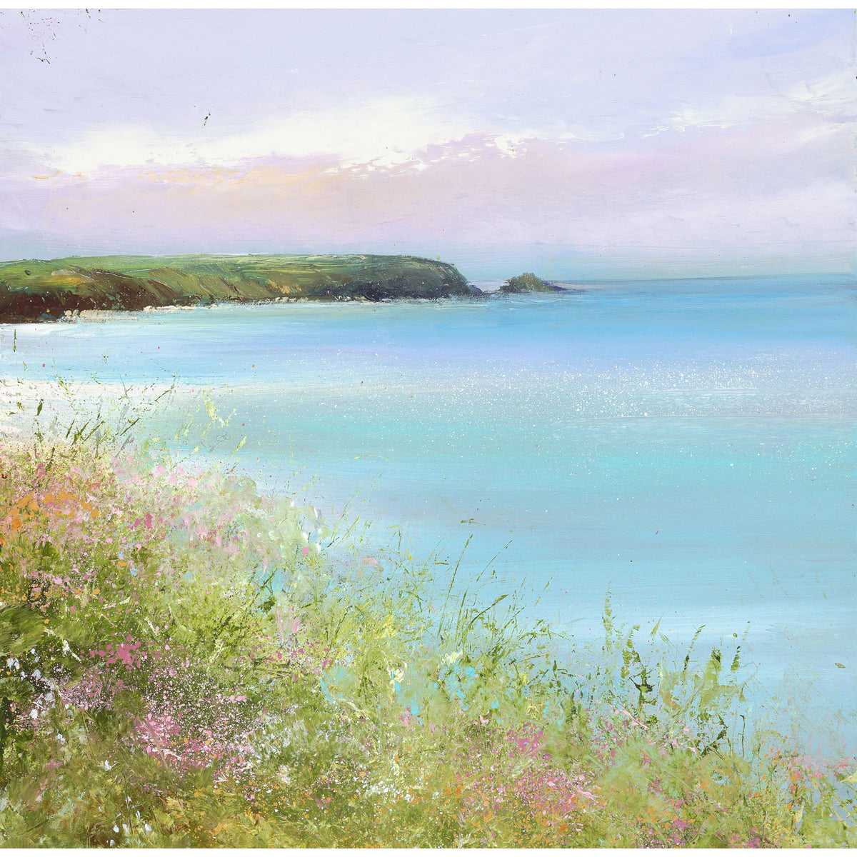 Evening Colours, Daymer Bay, oil painting by Amanda Hoskin available at Padstow Gallery, Cornwall