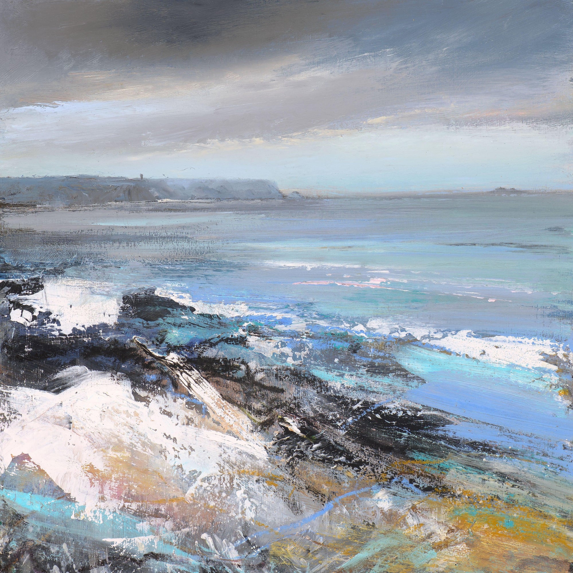 'Seas Rolling in Daymer Bay' by Amanda Hoskin, available at Padstow Gallery, Cornwall