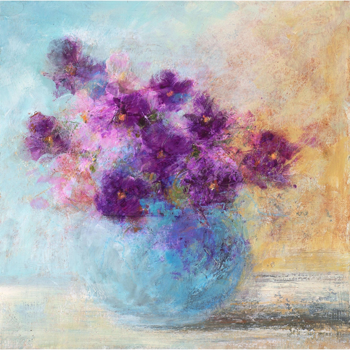 'Pansies from the Studio Garden' by Amanda Hoskin, available at Padstow Gallery, Cornwall
