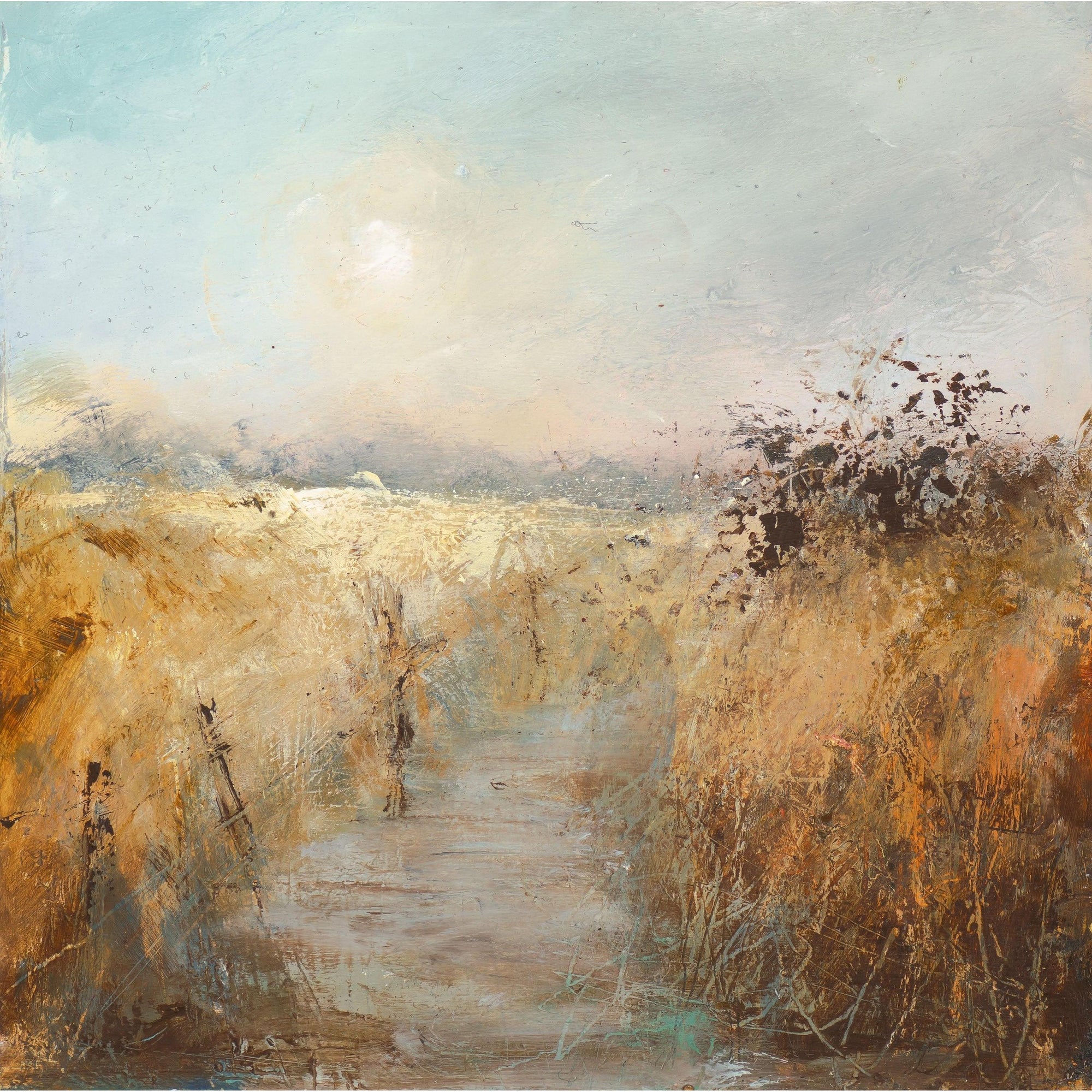 'A Cornish Lane' oil on clay board original by Amanda Hoskin, available at Padstow Gallery, Cornwall