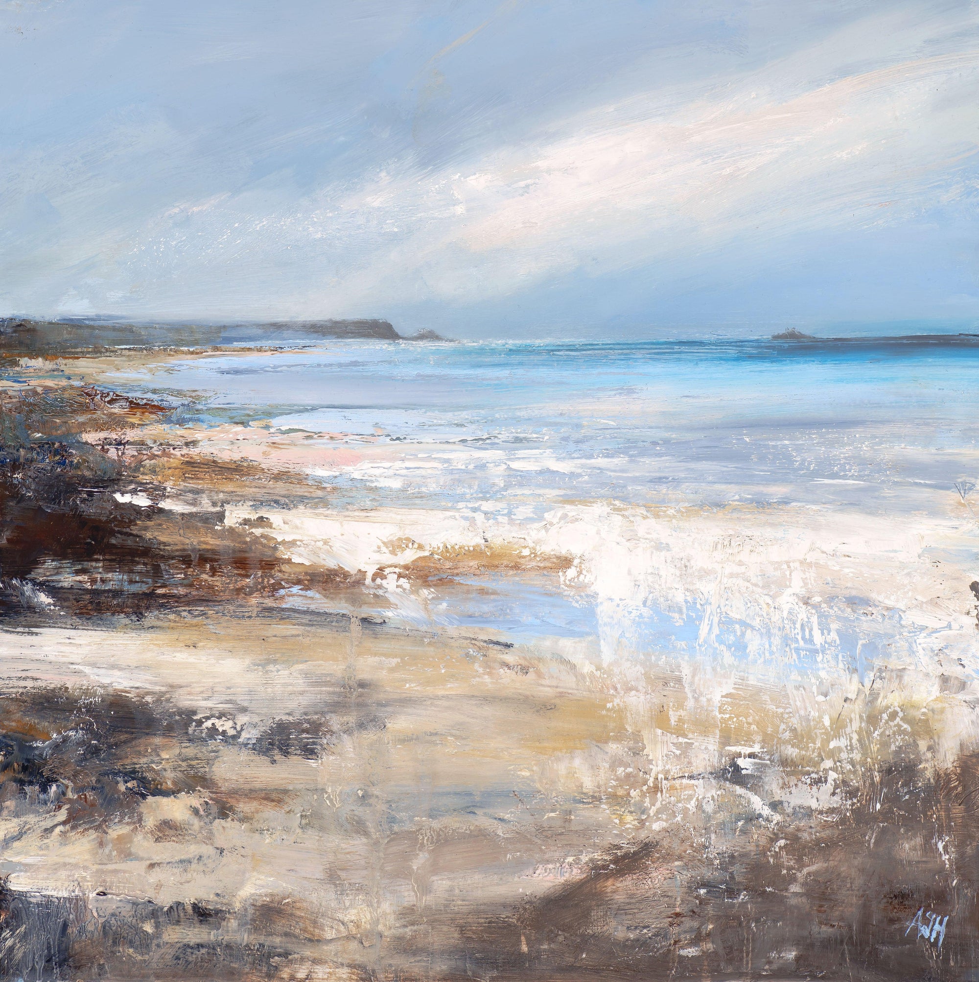 Light Blue Seas by Amanda Hoskin available at Padstow Gallery, Cornwal