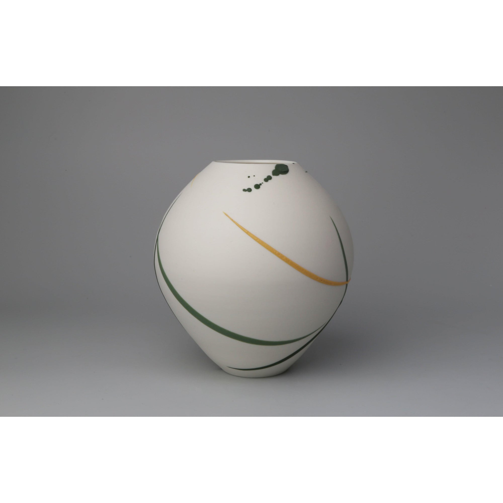 AT52 Round Pot Yellow Green Splash