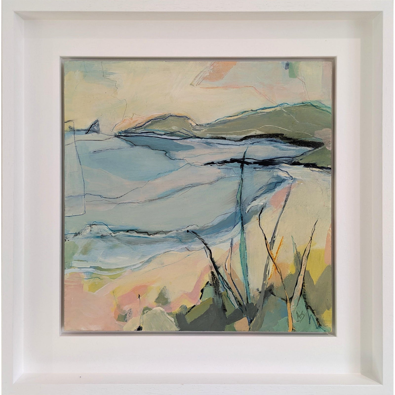 Catching The Sun, mixed media original by Aisleigh Anne, available at Padstow Gallery, Cornwall.