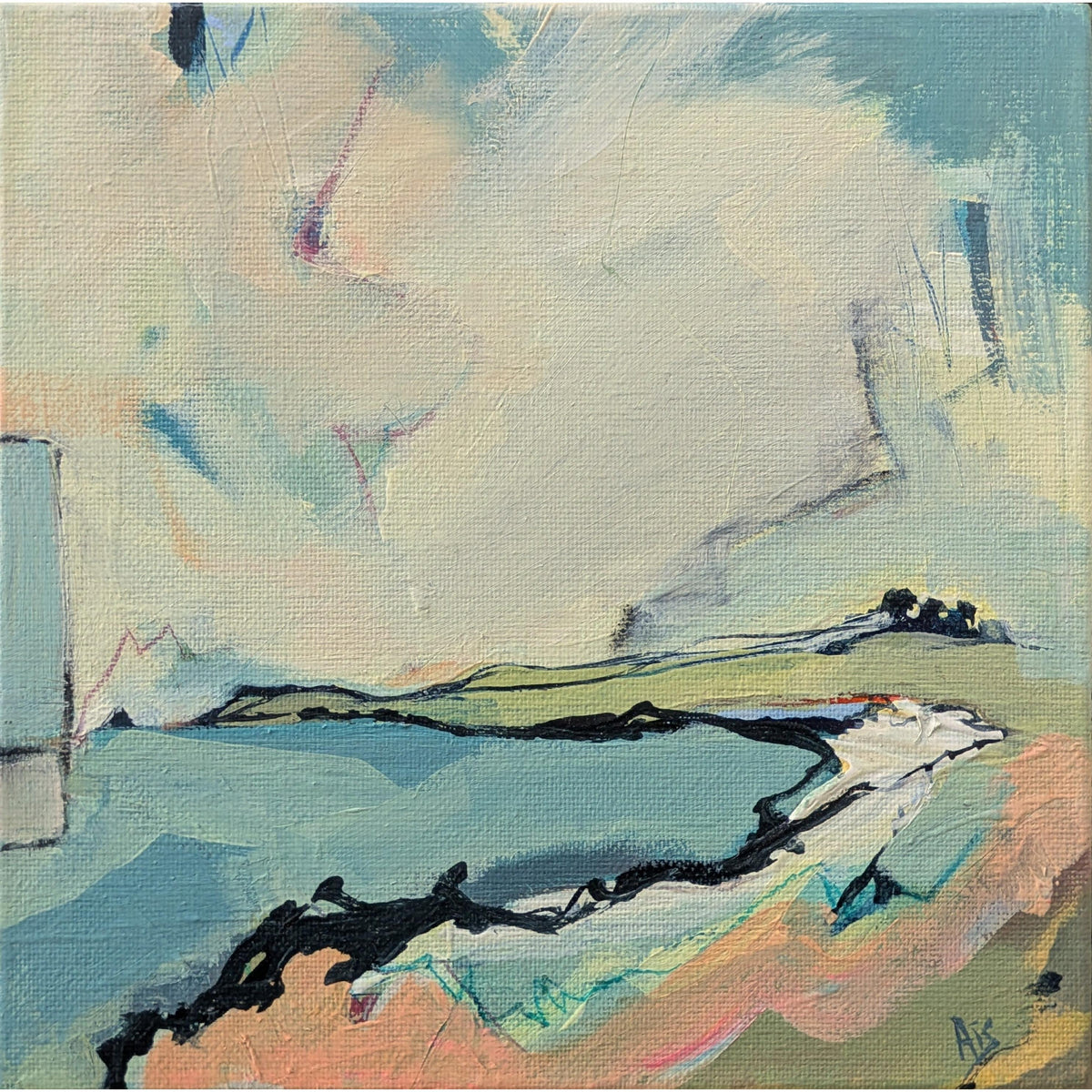 Oh The Joy, mixed media original by Aisleigh Anne, available at Padstow Gallery, Cornwall.