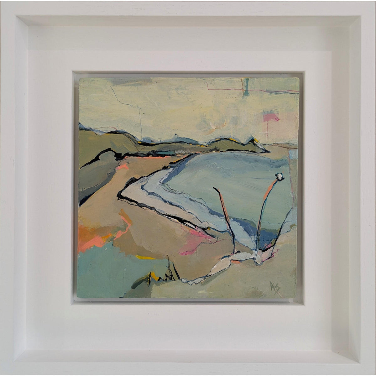 Springtime Sunshine, mixed media original by Aisleigh Anne, available at Padstow Gallery, Cornwall.