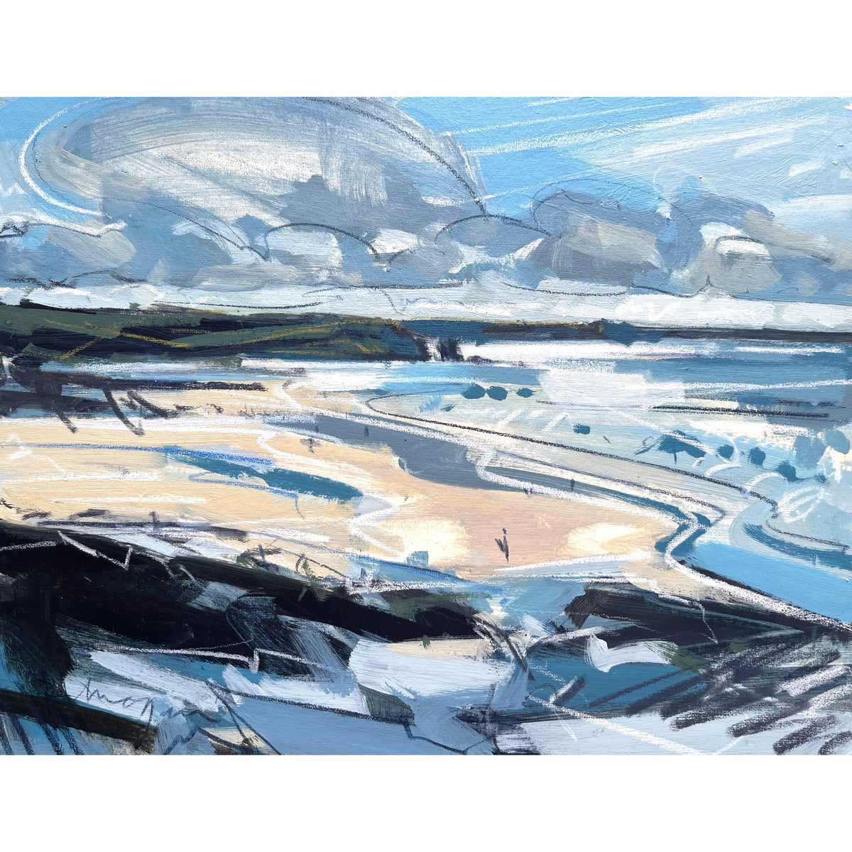 Big Clouds &amp; Swirly Seas by Imogen Bone, available at Padstow Gallery, Cornwall