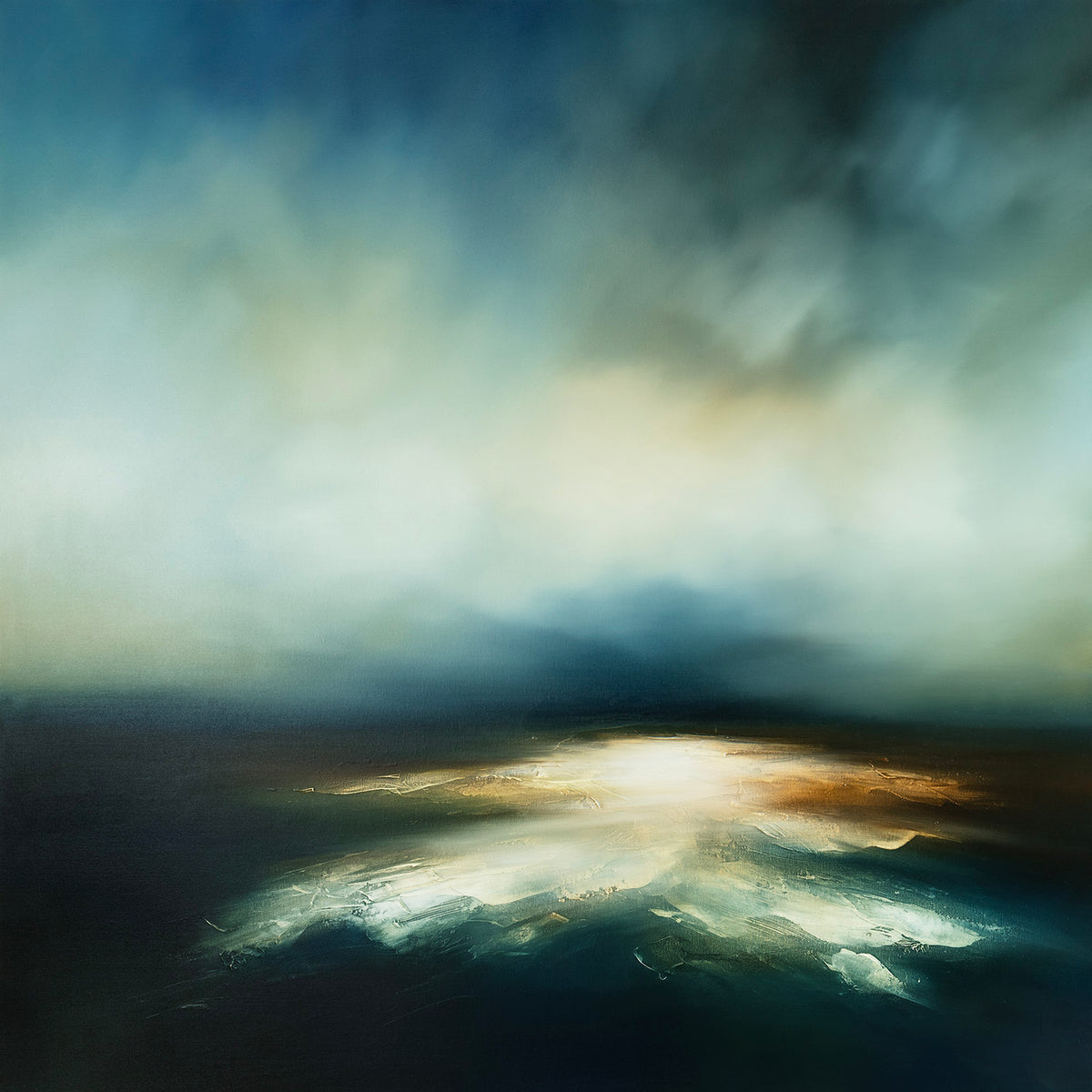 &#39;Beyond the Shimmering Sea&#39; oil on canvas by Paul Bennett, available at Padstow Gallery, Cornwall