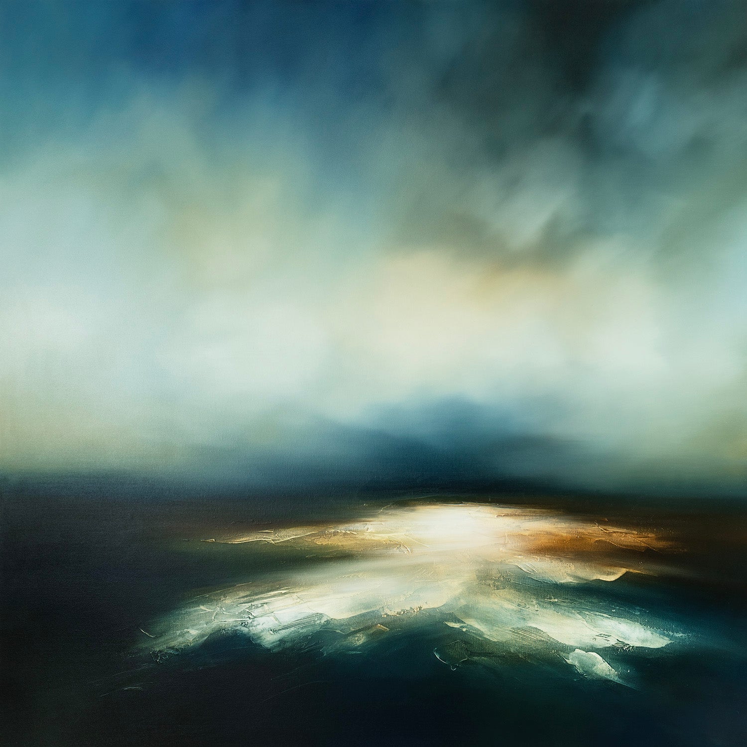 'Beyond the Shimmering Sea' oil on canvas by Paul Bennett, available at Padstow Gallery, Cornwall