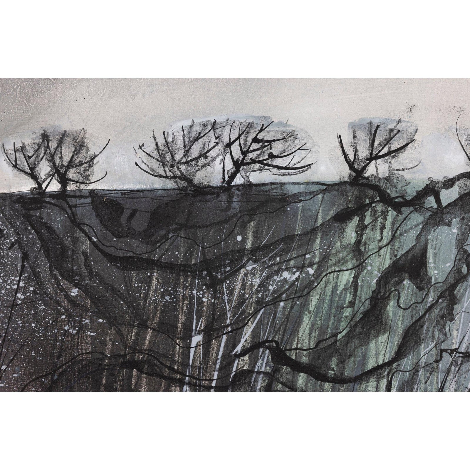 Beside the frozen lake, oil on board, by Ruth Taylor, available at Padstow Gallery, Cornwall