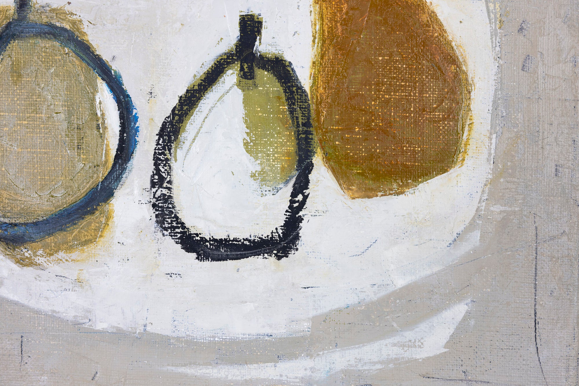 'Three Pears' oil original by Ann Armitage, available at Padstow Gallery, Cornwall