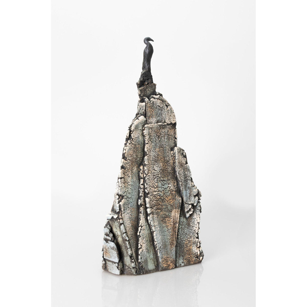 JS1 Cormorant on Rock by Jane Silk ceramics available at Padstow Gallery, Cornwall