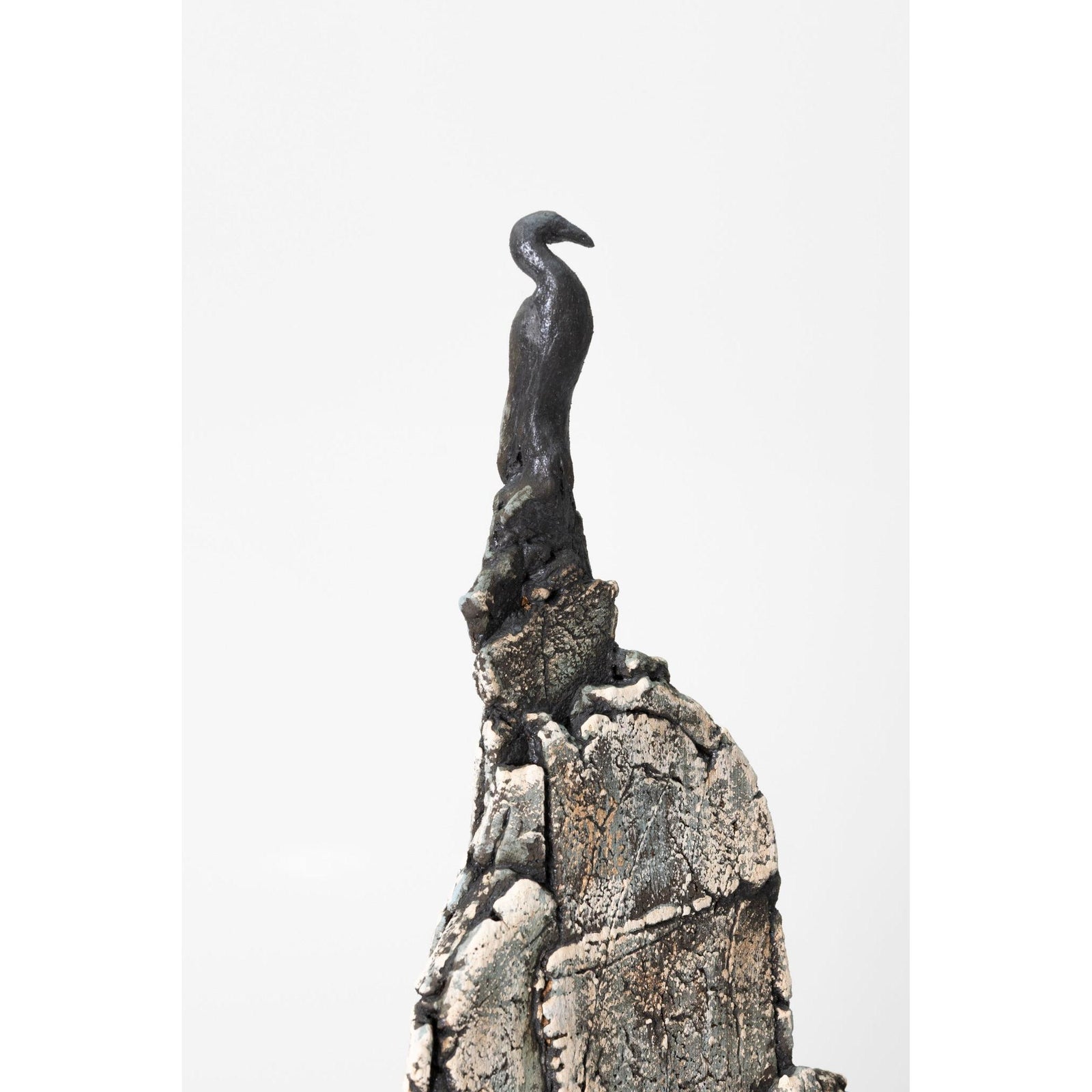 JS1 Cormorant on Rock by Jane Silk ceramics available at Padstow Gallery, Cornwall