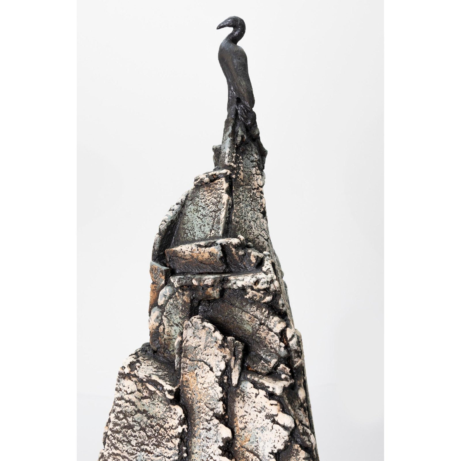 JS1 Cormorant on Rock by Jane Silk ceramics available at Padstow Gallery, Cornwall