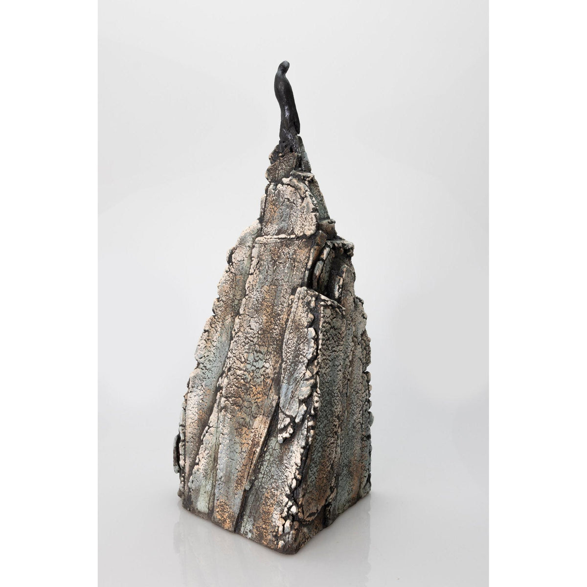 JS1 Cormorant on Rock by Jane Silk ceramics available at Padstow Gallery, Cornwall