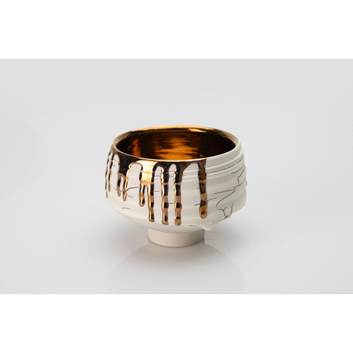 AMC187 Crackle Textured vessel with Copper Lustre Interior by Alex McCarthy available at Padstow Gallery, Cornwall