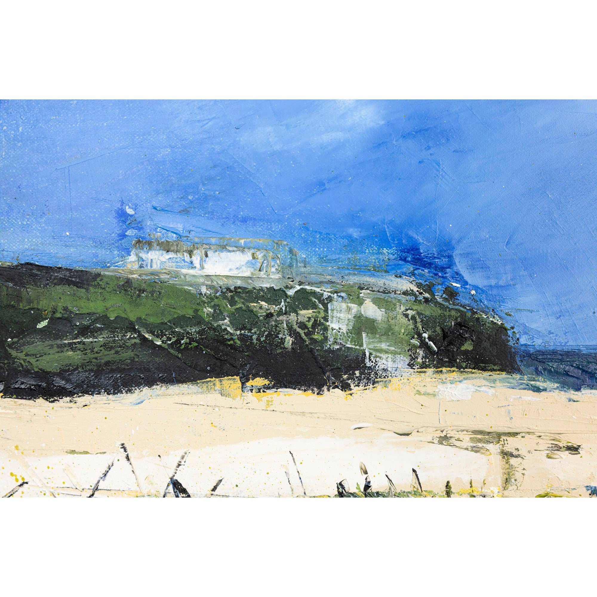 Porthcothan Beach an oil original by Ian Rawnsley, available at Padstow Glalery, Cornwall