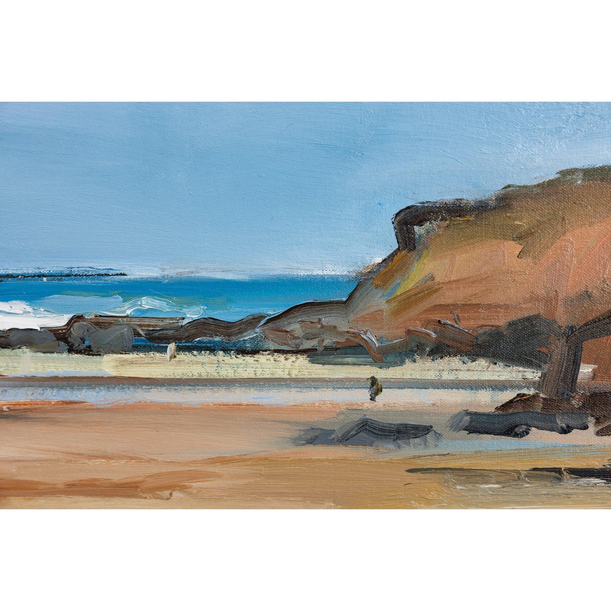 'The Sea And Sky, Trevone Beach' oil on canvas original by David Atkins, available at Padstow Gallery, Cornwall